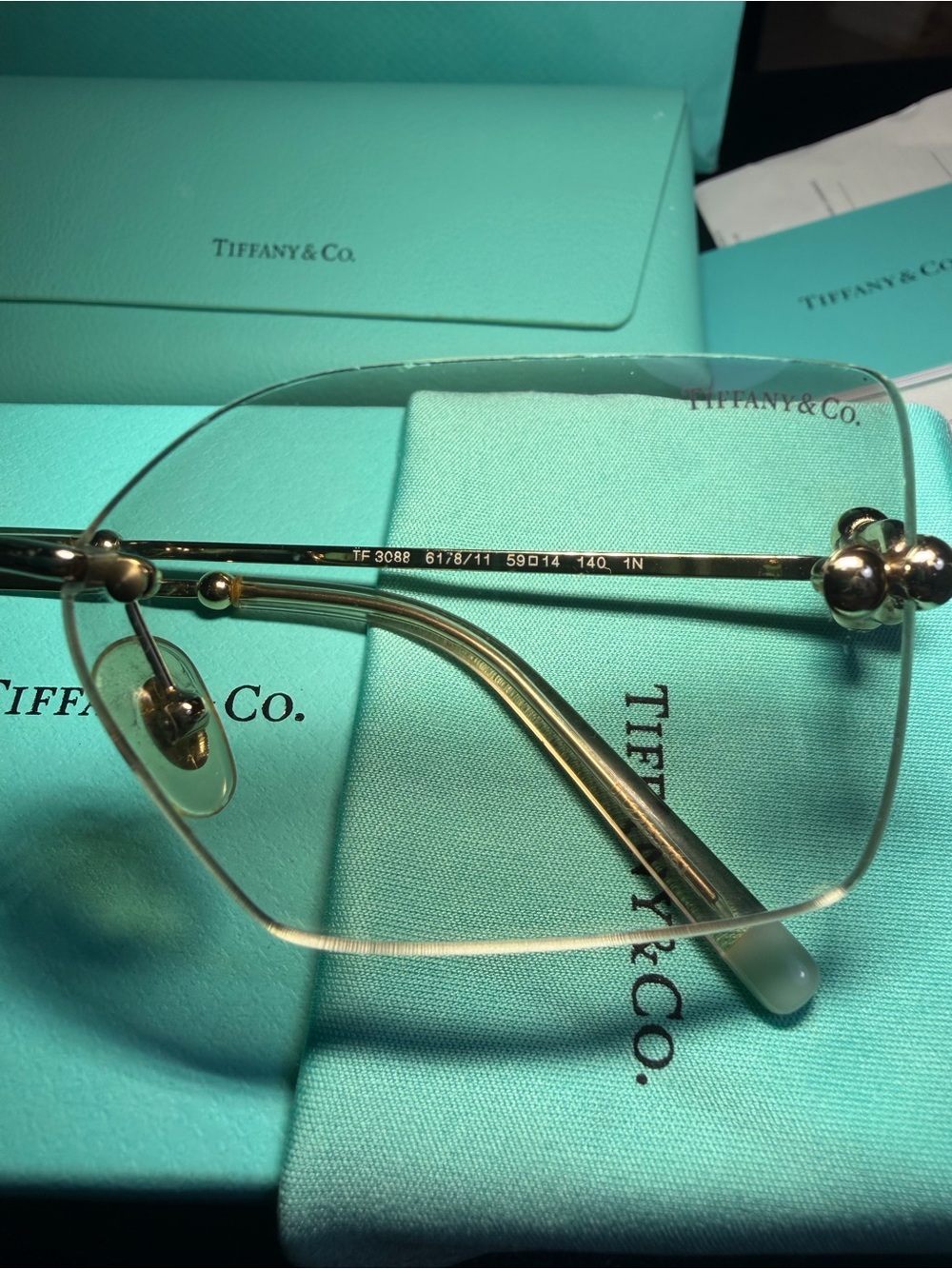 Tiffany & Co Sunglasses Women TF 3088 6178/11 59-14 140 1N Box Case Papers - Picture 7 of 16